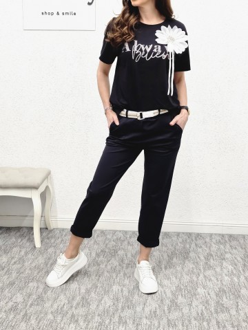 PANTALONI BLACK CREM